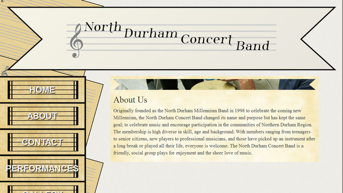 North Durham Concert Band website content