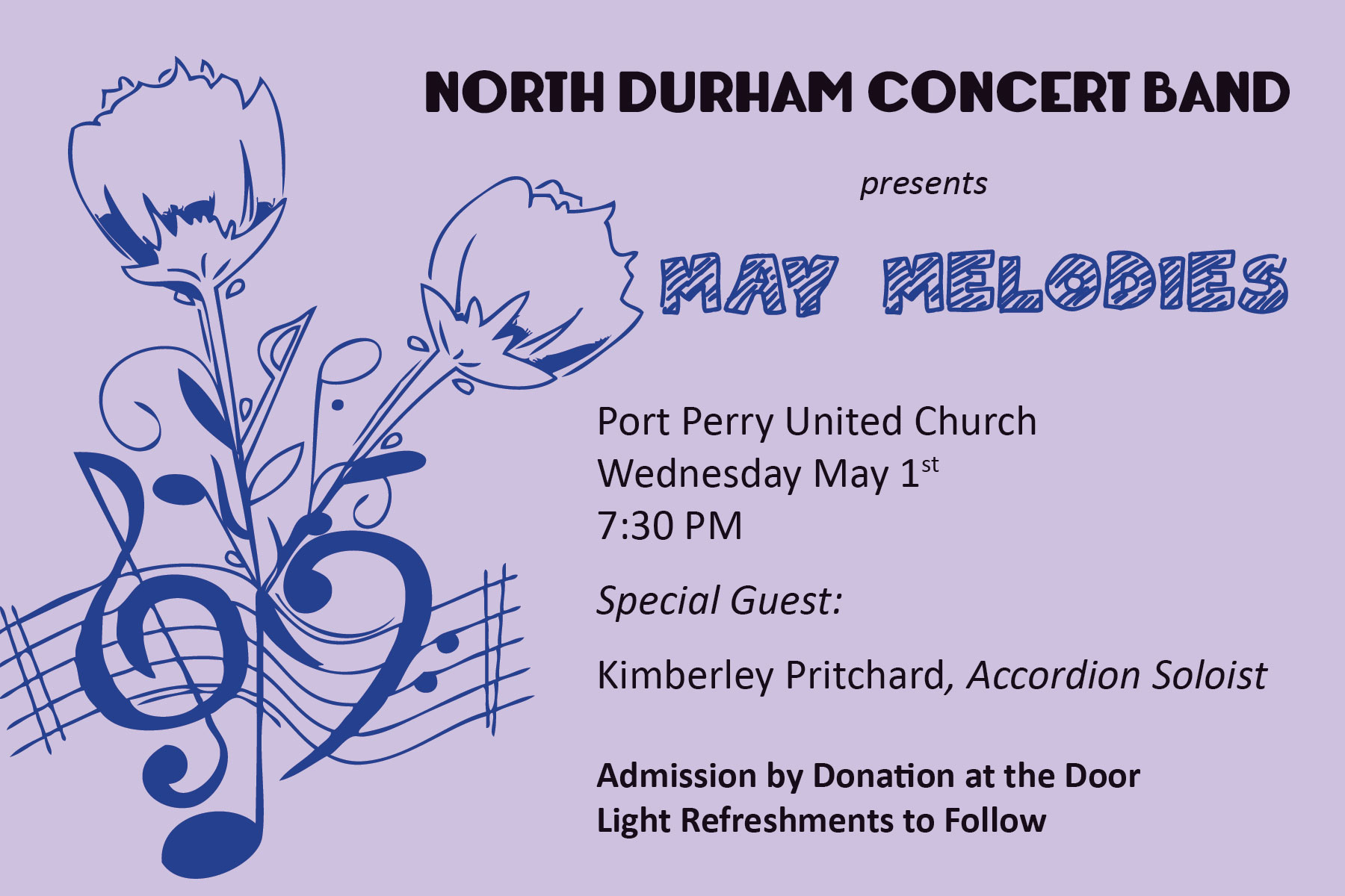 Spring concert poster which links to performance info